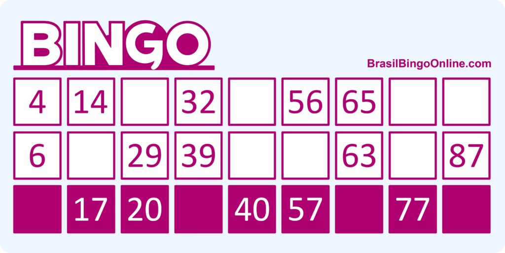 Combinação de bingo 90: Uma linha