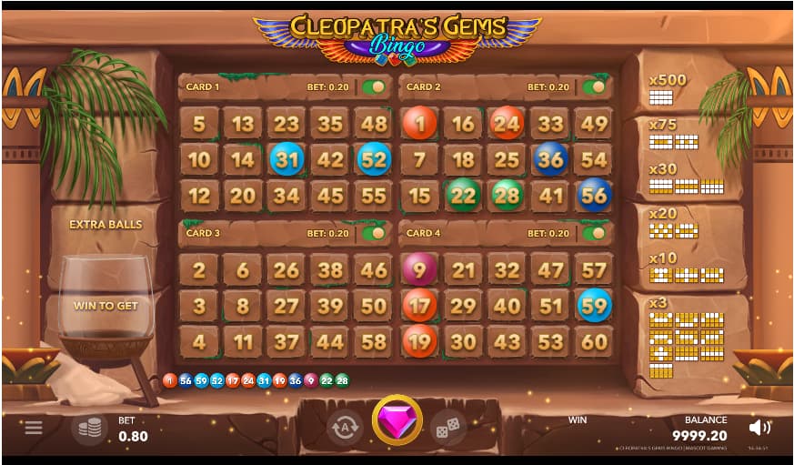 Cleopatra’s Gems Bingo