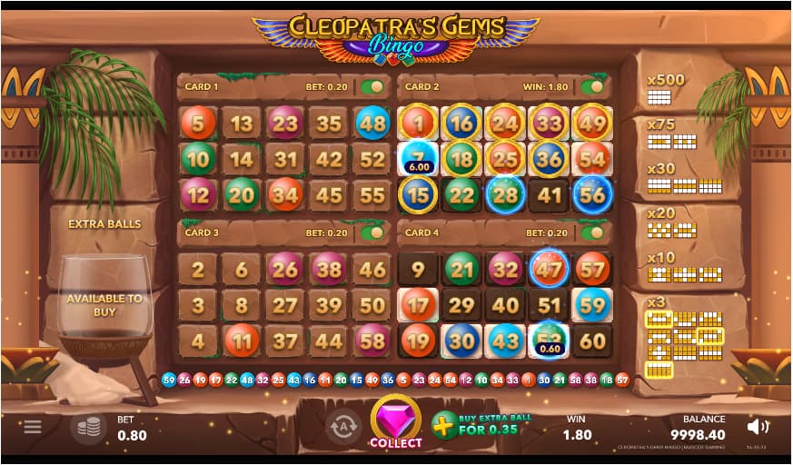 Cleopatra’s Gems Bingo