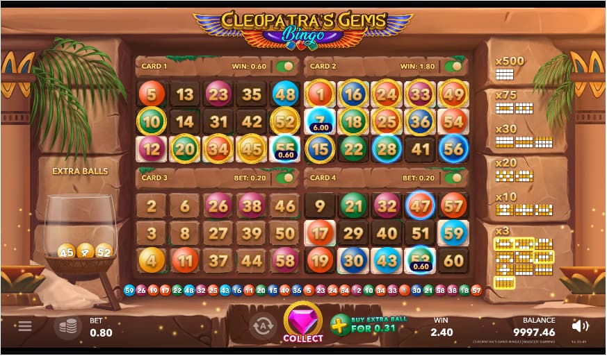 Cleopatra’s Gems Bingo