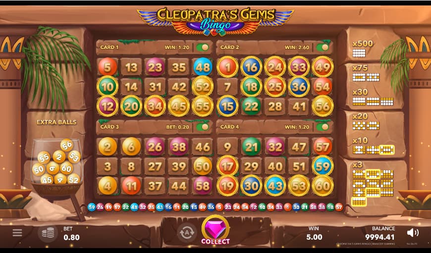 Cleopatra’s Gems Bingo